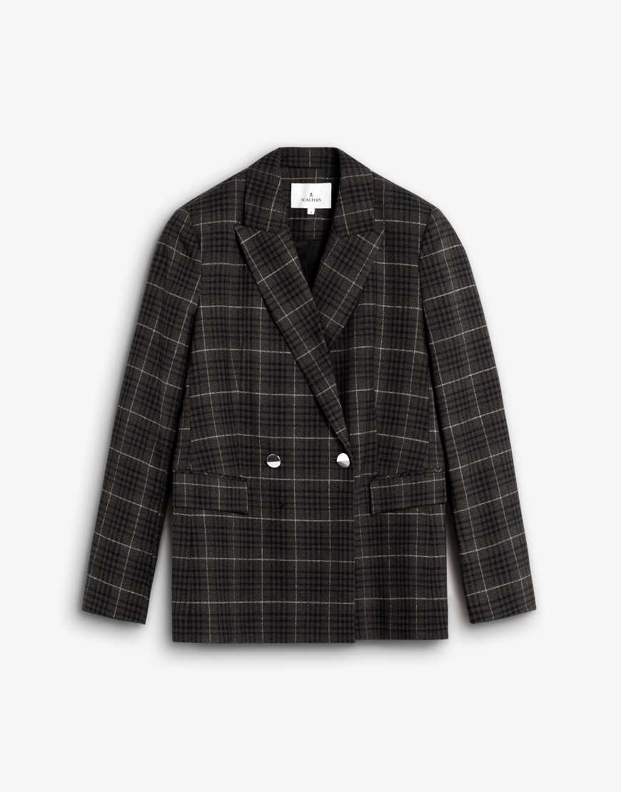Scalpers - Scbrowncheck - Blazer in Braun kariert Scalpers - Scbrowncheck - Blazer in Braun kariert von Scalpers
