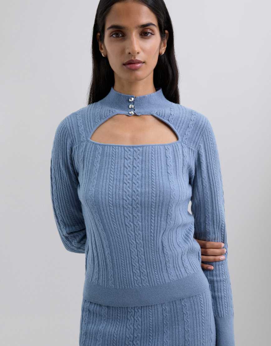Scalpers - Scbutbraidopenset - Pullover in Hellblau Scalpers - Scbutbraidopenset - Pullover in Hellblau von Scalpers