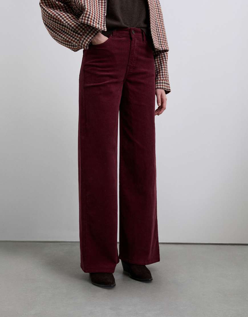 Scalpers - Sccorduroyfule - Hose in Burgunderrot von Scalpers