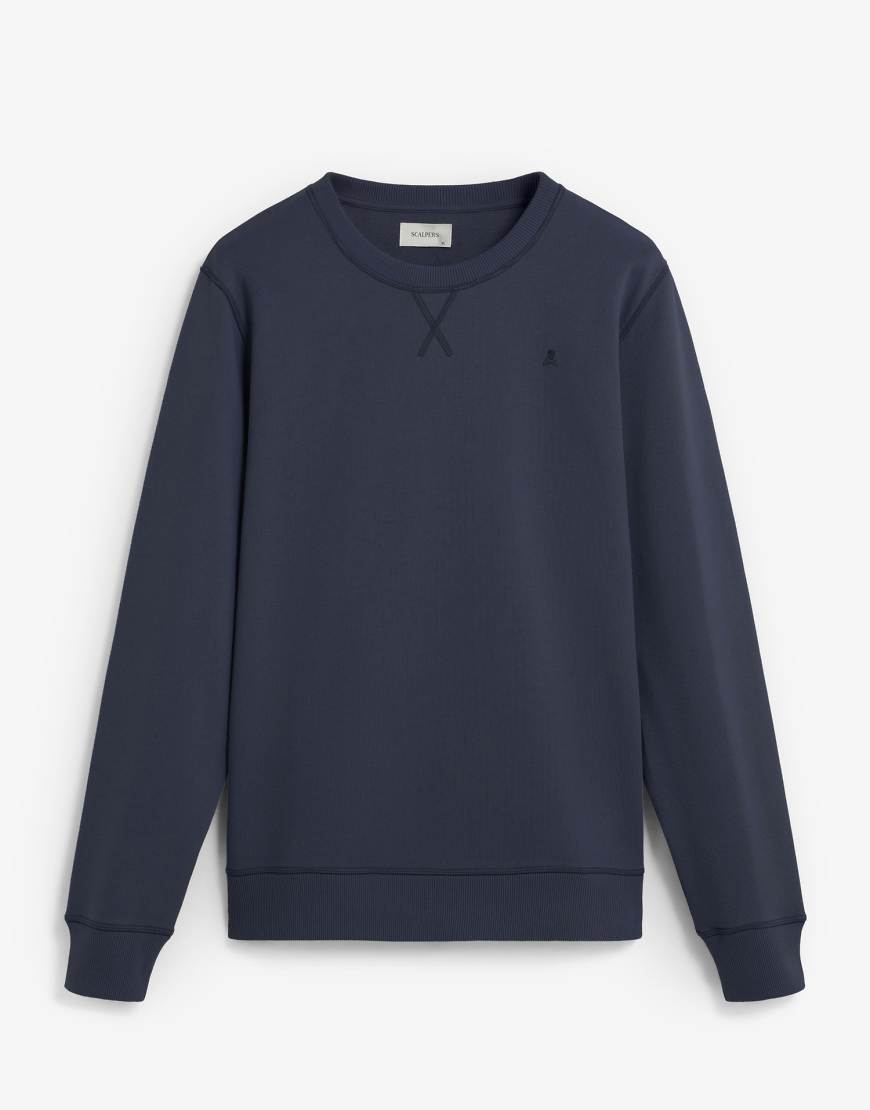Scalpers - Scfade - Pullover in Dunkelblau von Scalpers