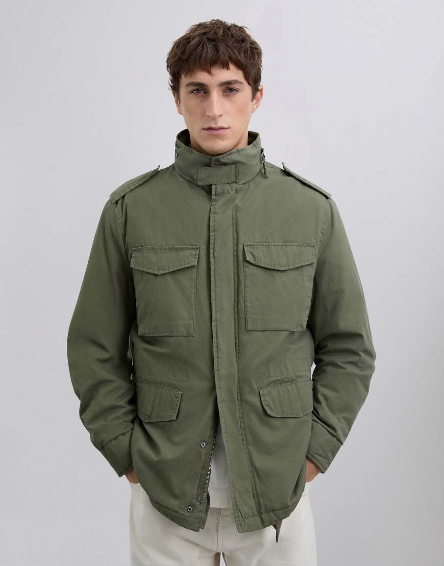 Scalpers - Scforest - Jacke im Military-Stil in dunklem Khaki-Grün von Scalpers