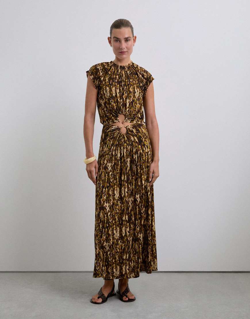 Scalpers - Scfricafila - Top in Braun/Senfgelb-Bunt von Scalpers