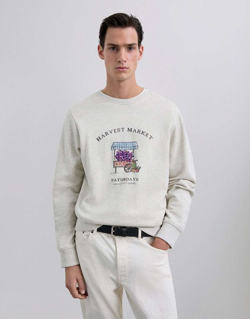 Scalpers - Scmarket Emb - Pullover in meliertem Beige-Neutral von Scalpers