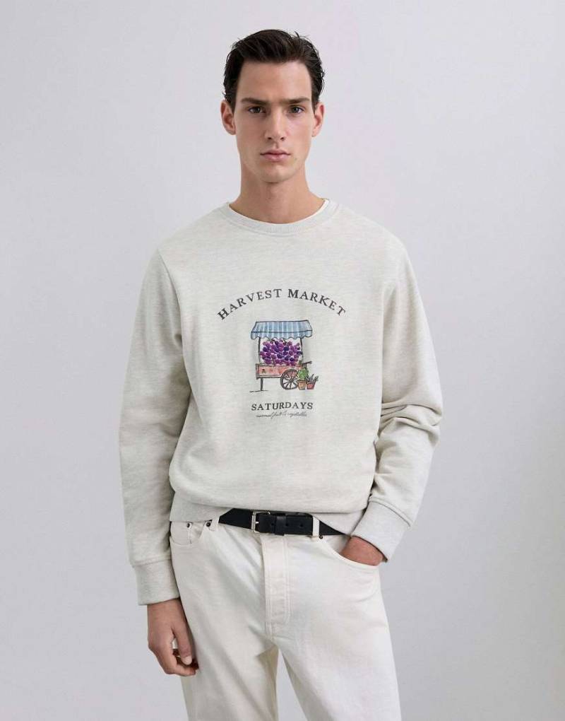 Scalpers - Scmarket Emb - Pullover in meliertem Beige-Neutral von Scalpers