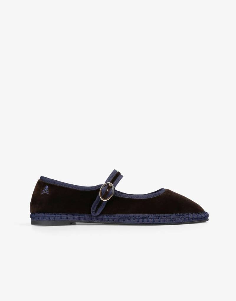 Scalpers - Scvelvetstrap - Hausschuhe in Braun/Marineblau-Bunt von Scalpers