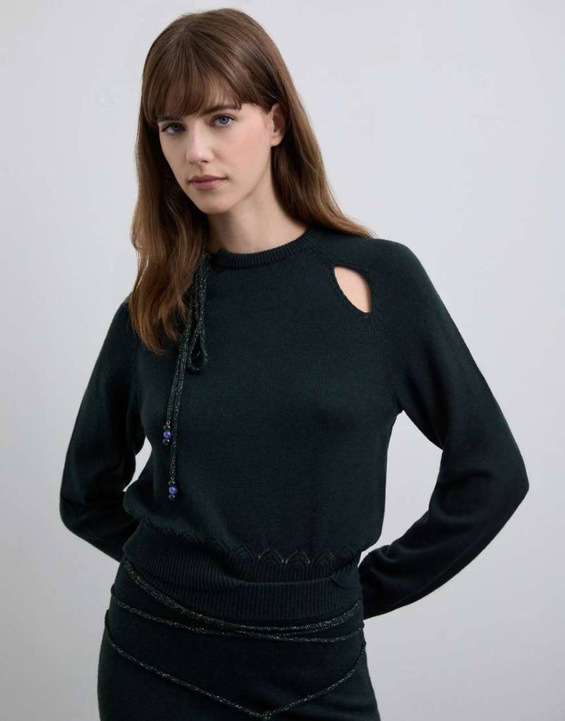 Scalpers - Set mit Strickpullover in Dunkelgrün mit Kordeldetail von Scalpers