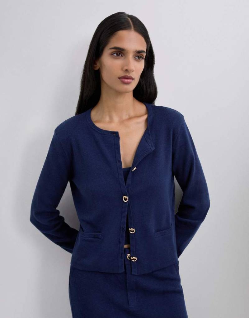 Scalpers - Lässige Strickjacke in Marineblau von Scalpers
