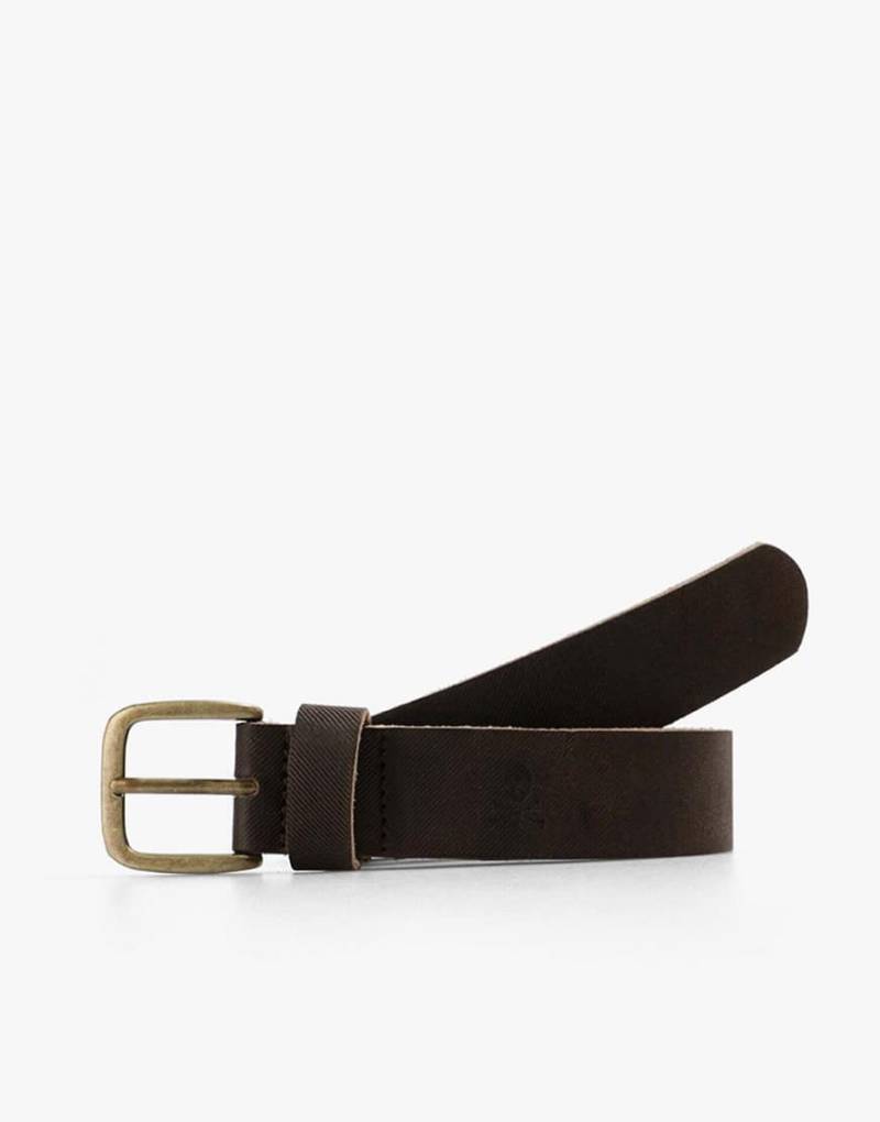 Scalpers - Stripes - Gürtel in Braun mit Totenkopf-Detail-Brown von Scalpers