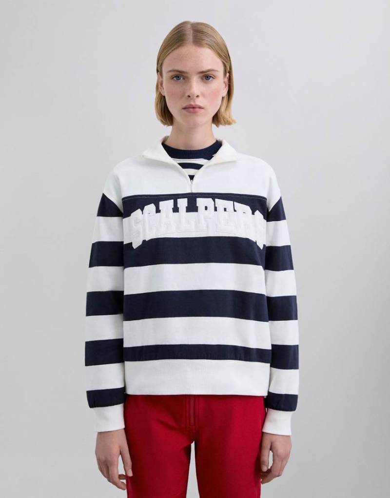 Scalpers - Stripespatch - Sweatshirt in Marineblau gestreift-Bunt von Scalpers