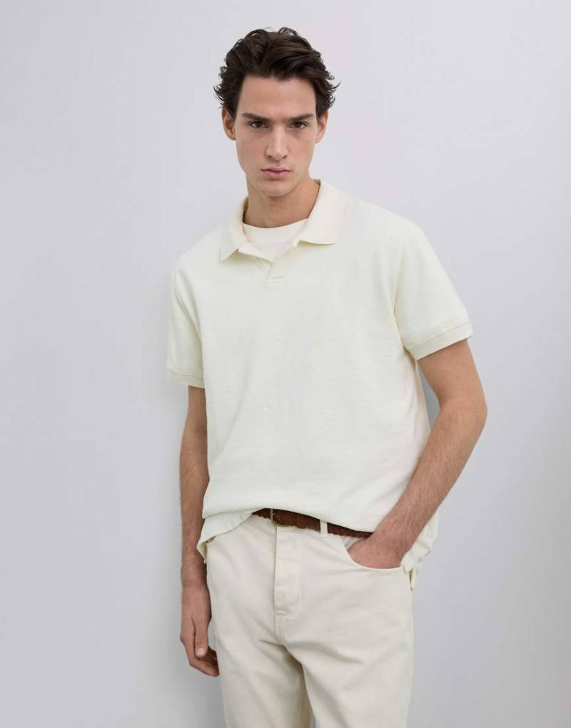 Scalpers - Strukturiertes Polohemd in Cremeweiß von Scalpers