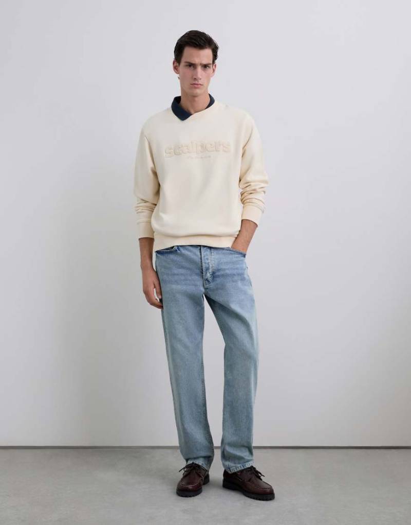 Scalpers - Sweatshirt in Beige mit erhabenem Logo-Neutral von Scalpers