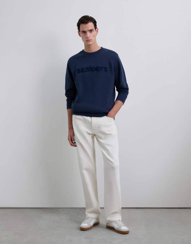 Scalpers - Sweatshirt in Marineblau mit erhabenem Logo von Scalpers