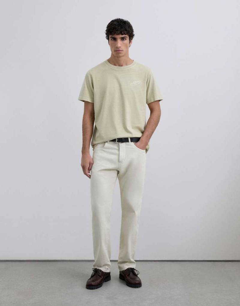 Scalpers - T-Shirt in Beige mit Baguette-Print-Neutral von Scalpers