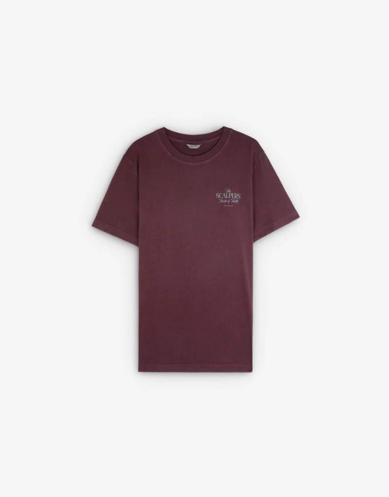 Scalpers - T-Shirt in Burgunderrot mit „Taste & Talk"-Print von Scalpers