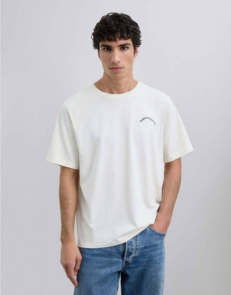 Scalpers - T-Shirt in Cremeweiß mit „Out of Office"-Print-Neutral von Scalpers