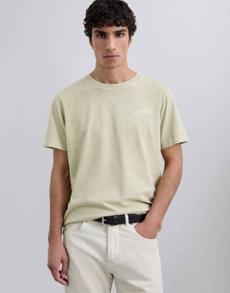 Scalpers - T-Shirt in Cremeweiß mit Baguette-Print-Neutral von Scalpers