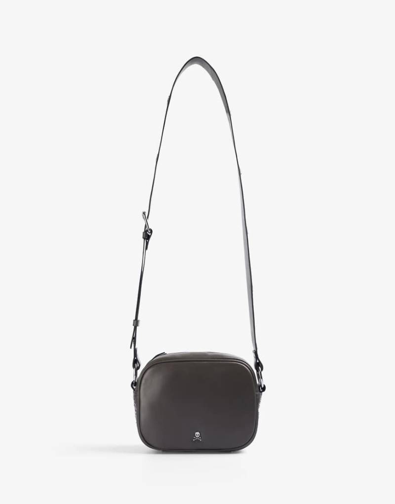 Scalpers - Tasche in Dunkelgrau mit Totenkopf-Verzierung von Scalpers