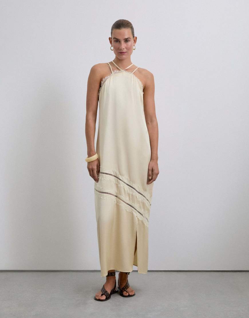 Scalpers - Camisole-Oberteil aus Satin in Ecru-Neutral von Scalpers