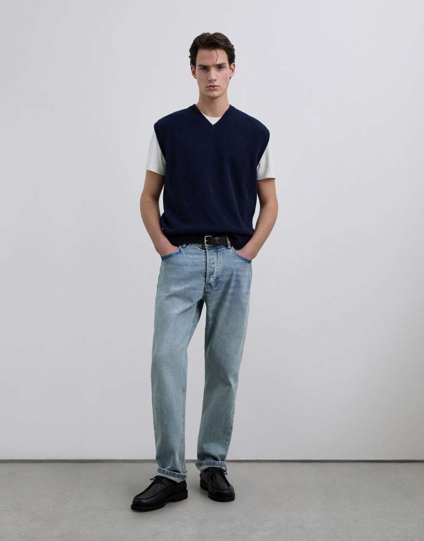 Scalpers - Trägertop aus angerautem Tricotstrick in Marineblau von Scalpers