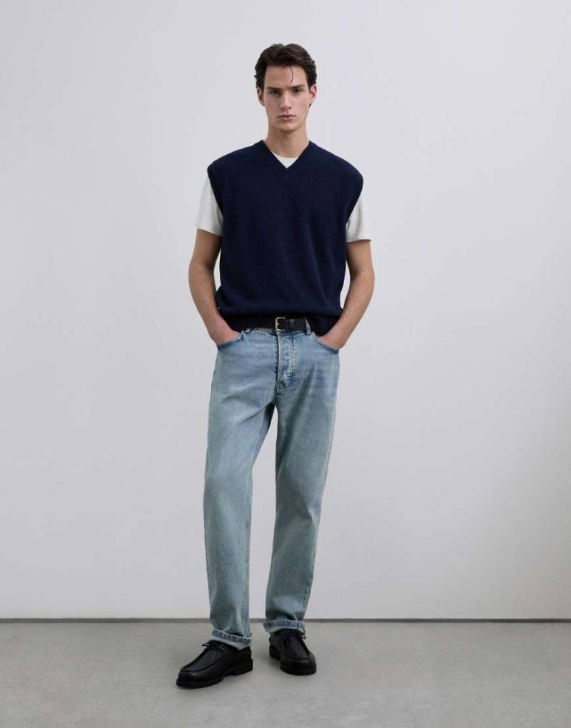 Scalpers - Trägertop aus angerautem Tricotstrick in Marineblau von Scalpers