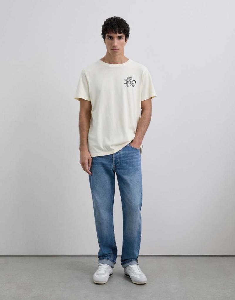 Scalpers - T-Shirt in Cremeweiß mit Bar-Print-Neutral von Scalpers