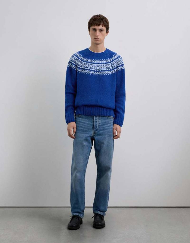 Scalpers - Winter Gelio - Pullover in Trikot-Blau von Scalpers