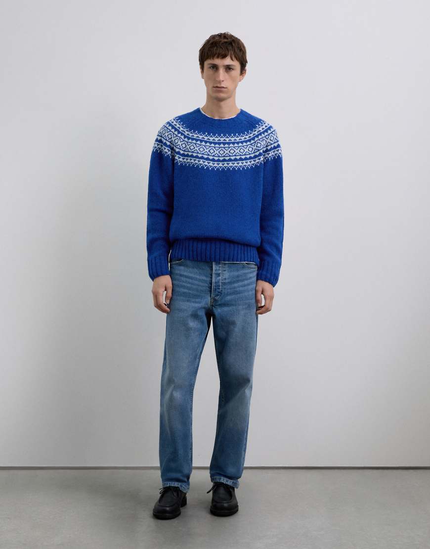 Scalpers - Winter Gelio - Pullover in Trikot-Blau von Scalpers