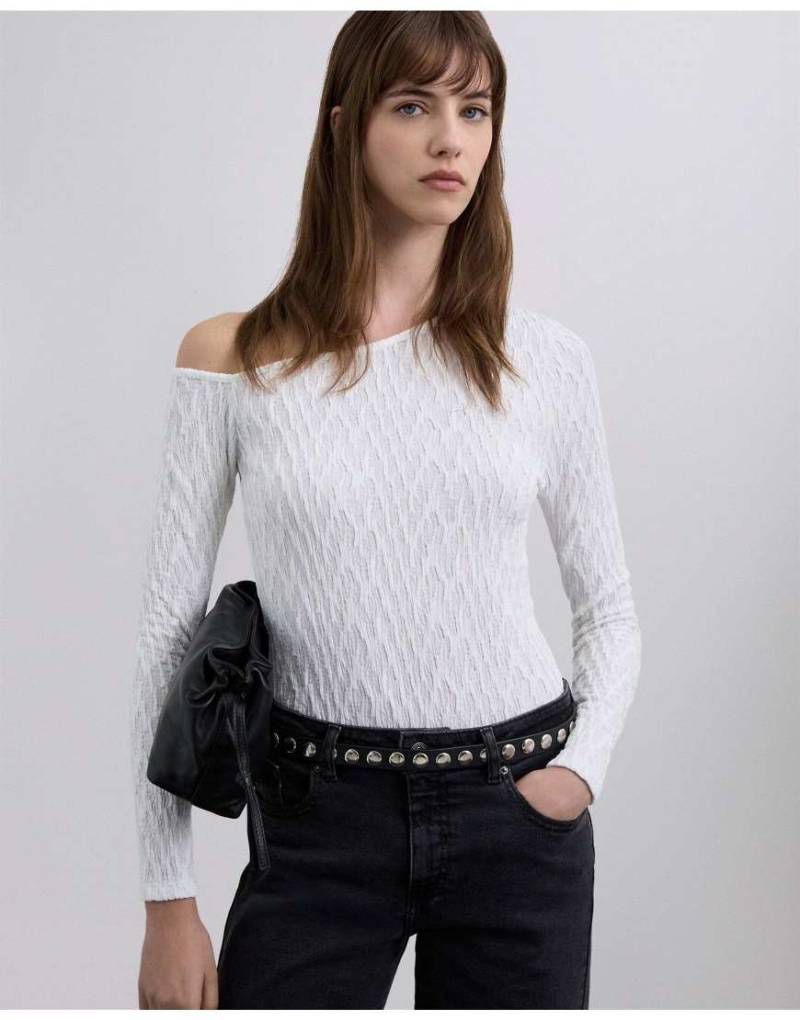 Scalpers - Wrinkleasy - T-Shirt in Wollweiß von Scalpers