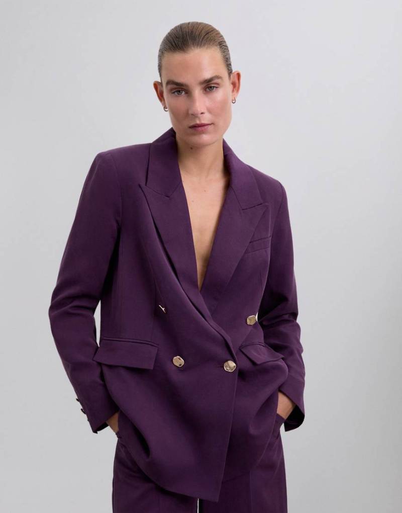 Scalpers - Zweireihiger Blazer in Lila von Scalpers
