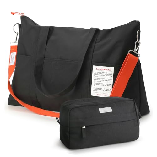 Weekender Taschen für Frauen, Reise Duffel Taschen mit Kulturbeutel Carry On Bag, Schulter Carry on Overnight Bag Faltbare Turnbeutel Crossbody Tasche mit verstellbarem Gurt für Reisen, Sport, von Scandihome