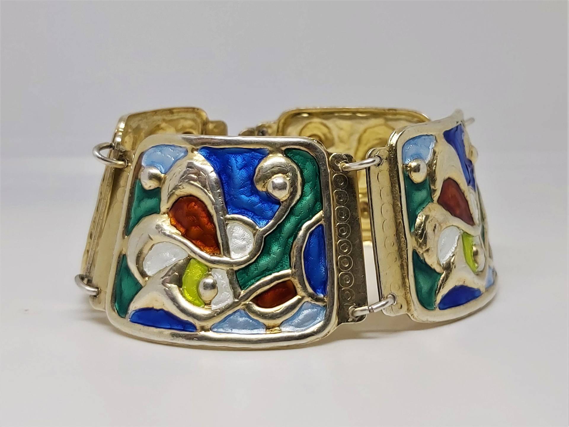 Vintage Øystein Balle Silber Und Emaille Armband, Norwegen, Norwegisch Vintage Øystein Balle Silber Und Emaille Armband, Norwegen, Norwegisch von ScandinavianWonders