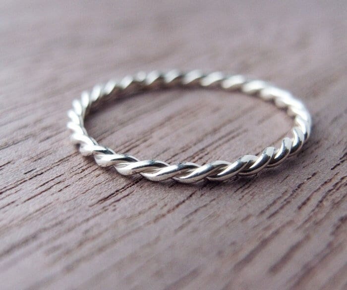 Twist Ring Aus Recyceltem Sterling Silber - Gedrehte Ringschiene Eternity Infinity Handgemachtes Geschenk von Scape