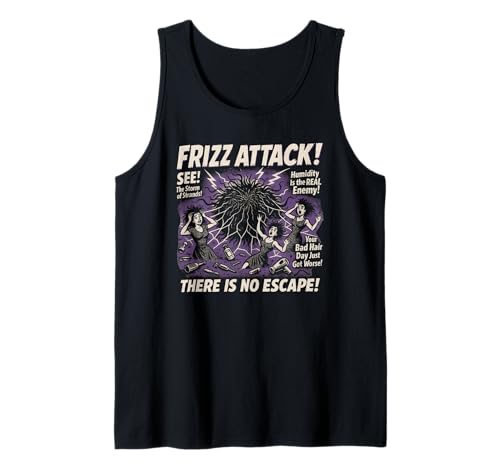 Frizzy Hair Attack Movie Poster Damen Vintage Halloween Tank Top von Scareathon Old Time Halloween Merch