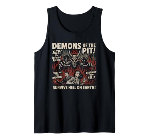 Pit Demons Filmposter Vintage Halloween Tank Top von Scareathon Old Time Halloween Merch