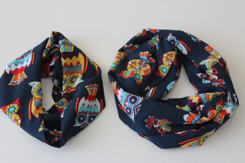Eule Schal Set, Eulen, Mama Und Mich Print Set Mutter-Tochter-Schal Mutter Tochter Passenden Outfit Geschenk-Idee Für Sie von ScarfAngel