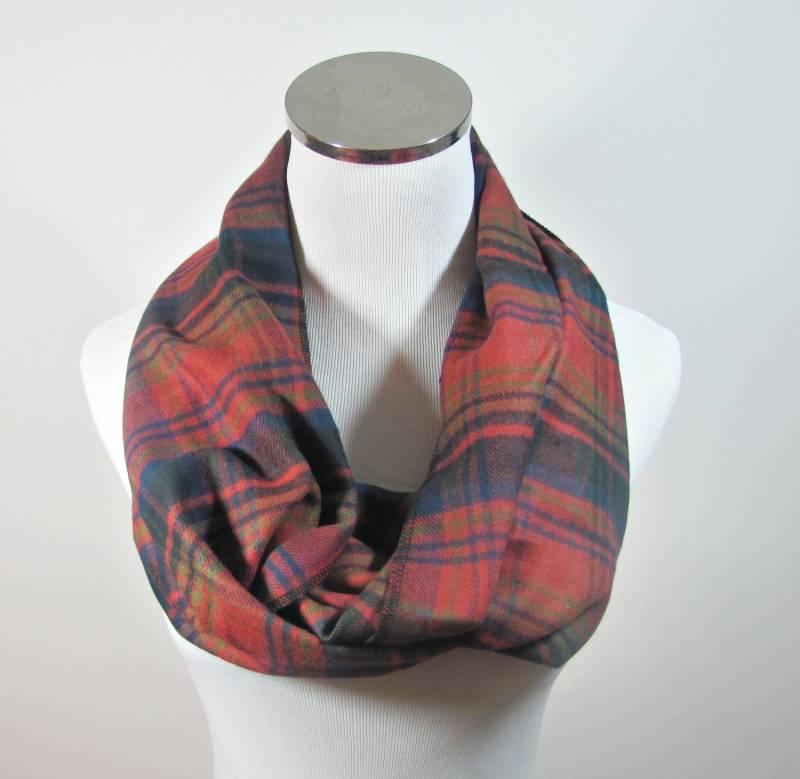 Ausverkauf Schal Sale. Kariertes Halstuch. Infinity Schal. Retro Backstein Gelber Loopschal.rundschal von ScarfTempo