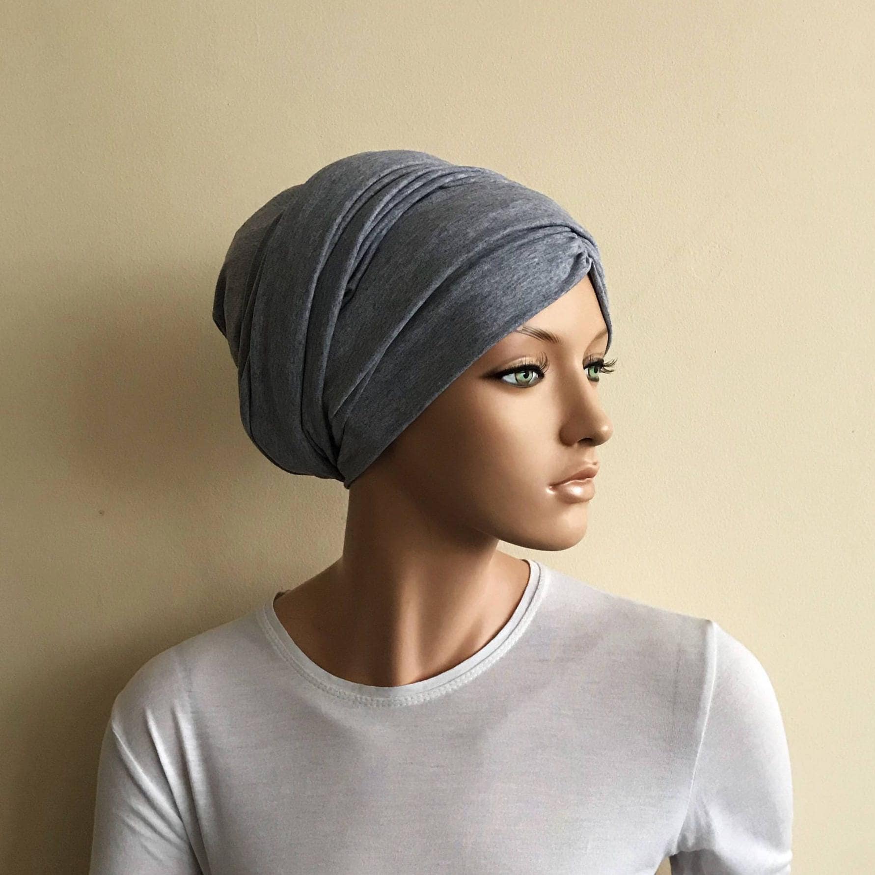 3 in Einem Grau Melange Hijab, Jersey Turban, Vintage Hut, Voluminöser Eleganter Überwurf, Sinar, Boho Stirnband, Juwelenfisch 3 in Einem Grau Melange Hijab, Jersey Turban, Vintage Hut, Voluminöser Eleganter Überwurf, Sinar, Boho Stirnband, Juwelenfisch von ScarfTurbanHijab