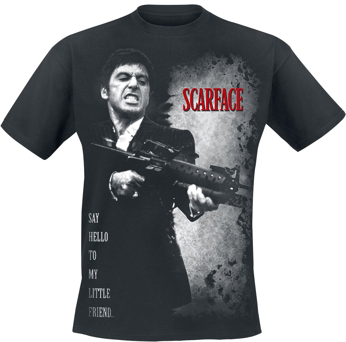 Scarface T-Shirt - Say Hello - S - für Männer - Größe S - schwarz  - Lizenzierter Fanartikel von Scarface