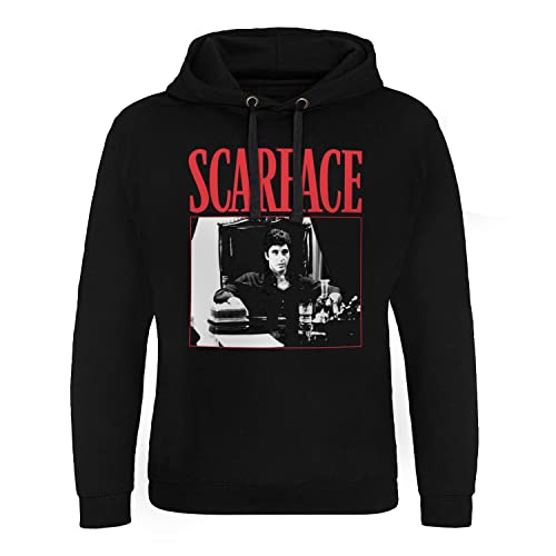 Unbekannt Scarface Offizielles Lizenzprodukt Tony Montana - The Power Epic Kapuzenpullover (Schwarz), Large von Scarface