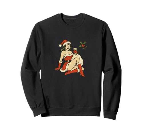 Pinup Girl Retro-Kunst im Vintage-Look „Frohe Weihnachten“ Sweatshirt von Scarlet Sleigh Studios Xmas