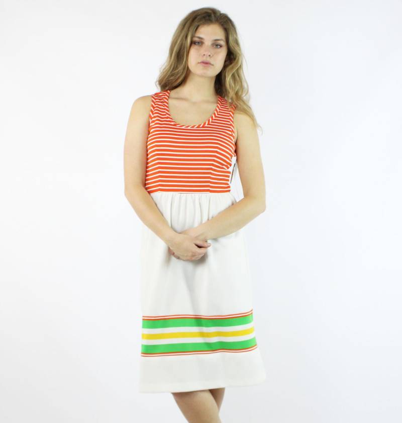 Vintage 70Er Jahre Nos Gestreiftes Kleid Medium M von ScarletFury