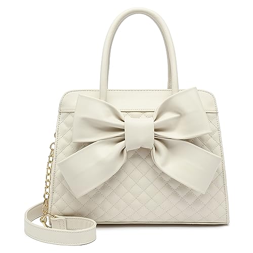 Scarleton gesteppt Bow ranzen Handtasche für Damen, vegan Leder umhängetasche Bag, Schultertasche, Tote-Geldbeutel, h104802 Off Weiss von Scarleton