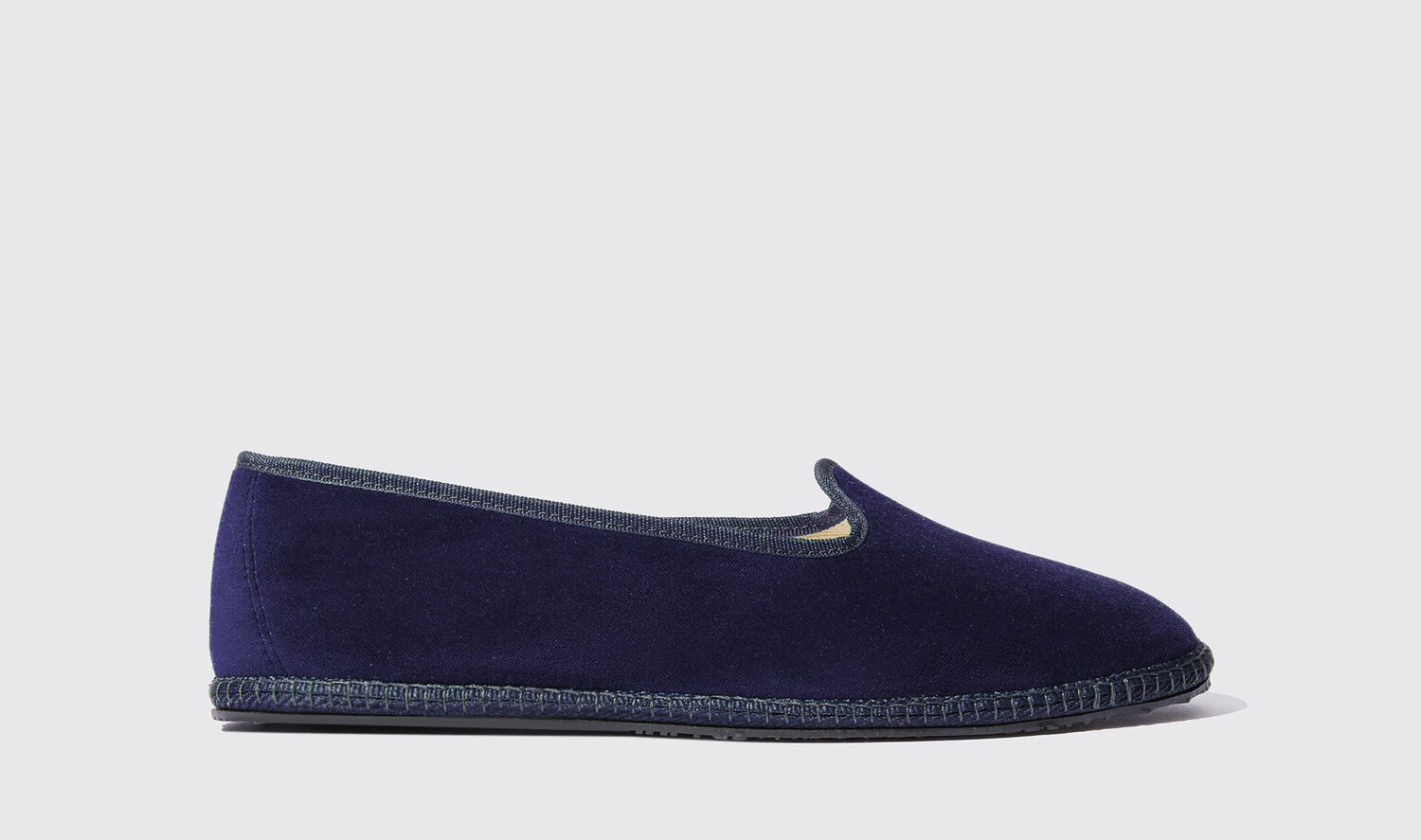 Scarosso Slippers Valentino Blu Velluto Samt von Scarosso