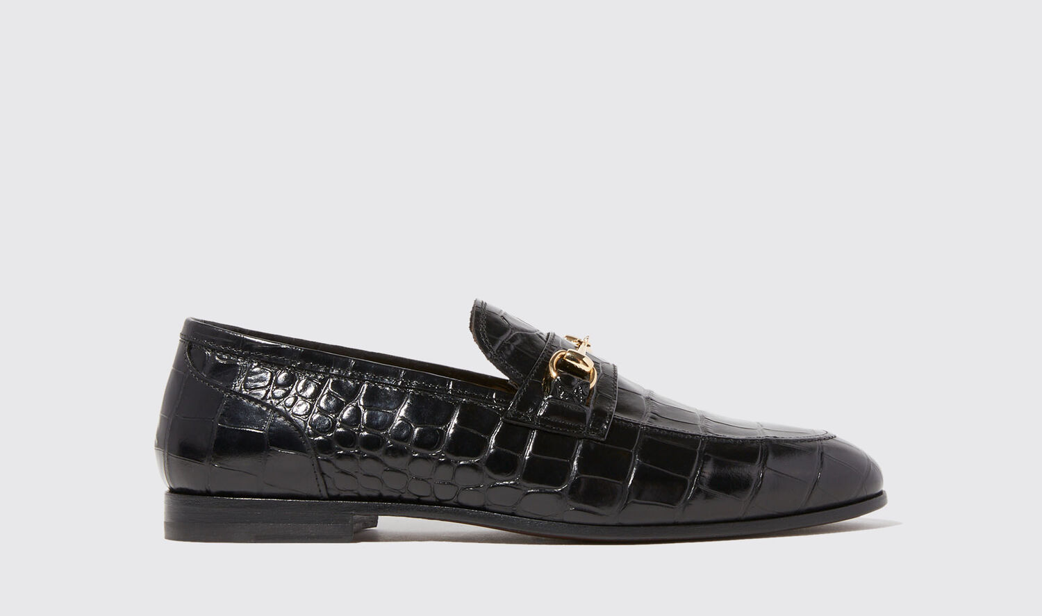 Scarosso Loafers Alessandro Schwarz Krokoleder Kalbsleder von Scarosso