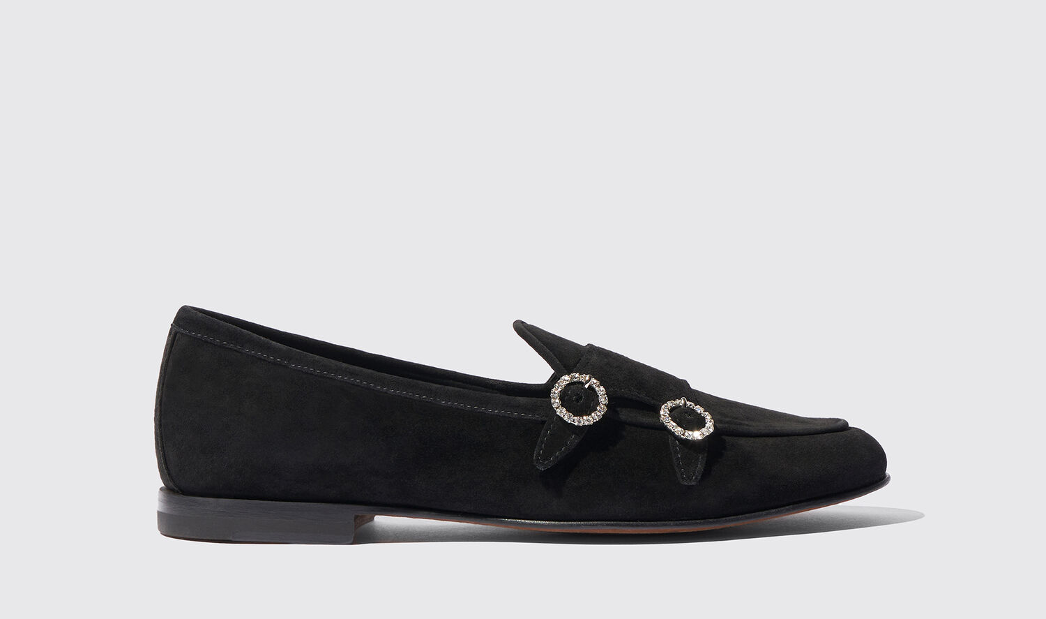 Scarosso Loafers Virginia Schwarz Strass Veloursleder von Scarosso