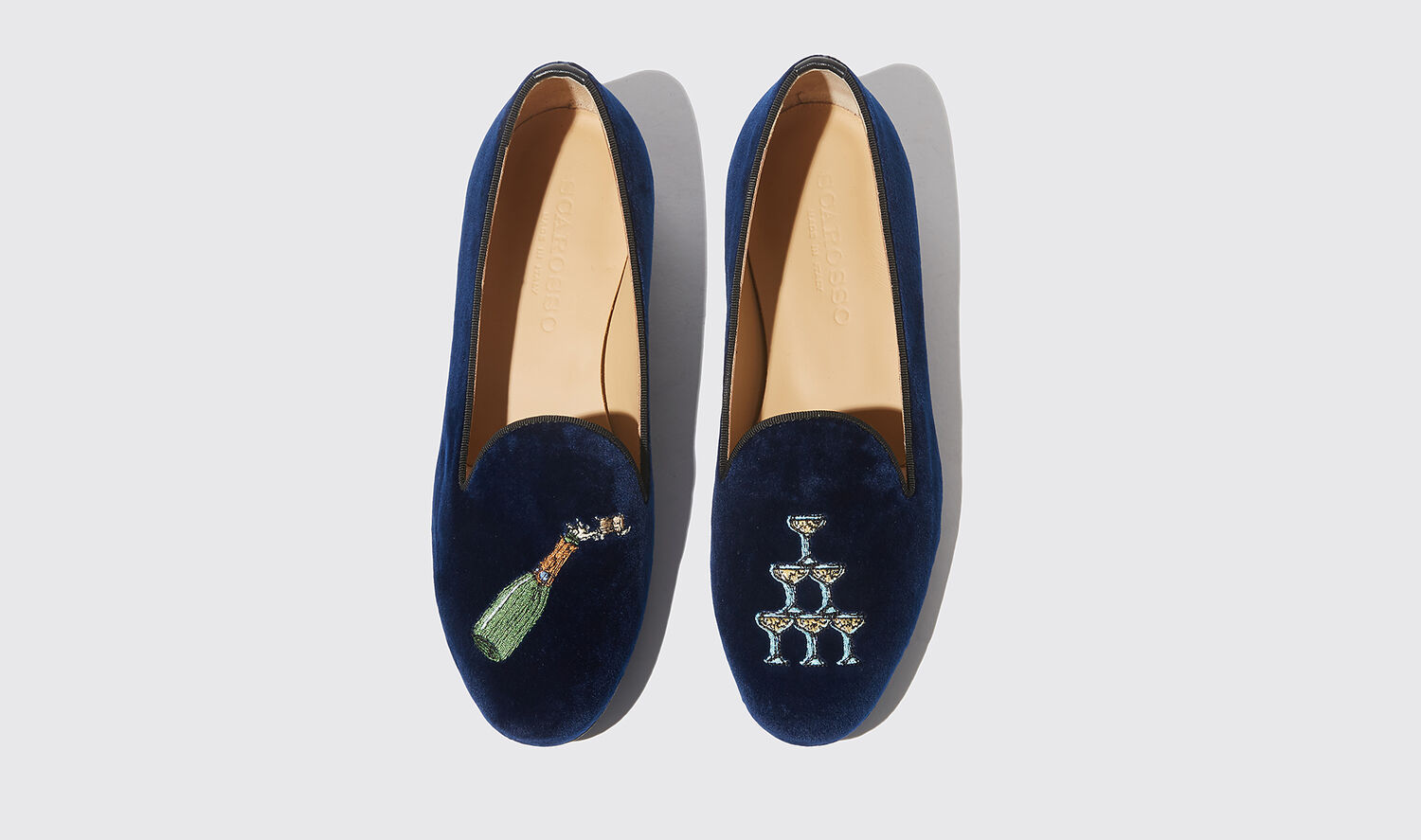 Scarosso Mokassins & Flats Daisy Blue Velvet Samt von Scarosso