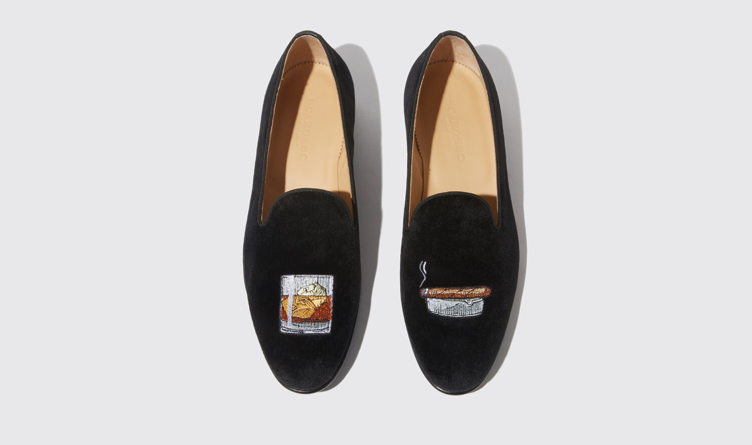 Scarosso Slippers Tom Black Velvet Samt von Scarosso