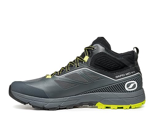 SCARPA Rapid Mid GTX Trekking- oder Schnellanflugschuhe für Herren, Anthracite Acid Lime, 42.5 EU von Scarpa