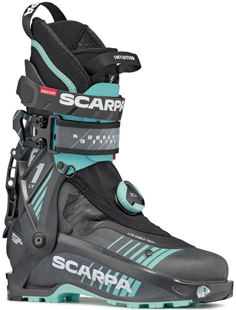 Scarpa F1 LT Wmn Carbon Damen  24/25 Skitourenschuh carbon/aqua 26,0 (UK 7) von Scarpa