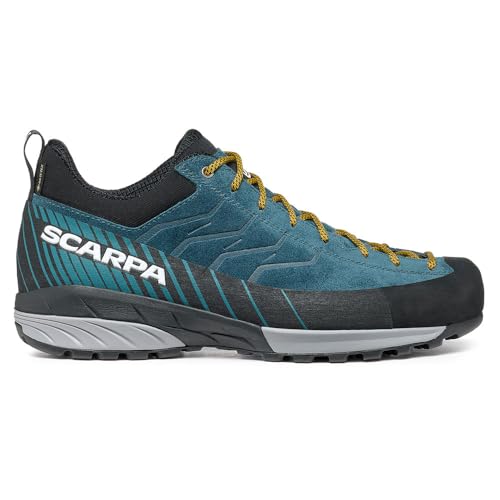 Scarpa M Mescalito GTX Grau - Gore-Tex Wasserdichter Leichter Herren Zustiegsschuh, Größe EU 41 - Farbe Shark - Azure von Scarpa